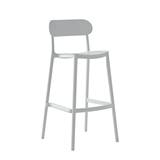 Silla plastica moderna para bar 48.5x37x102 cm blanco