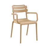 Silla plastica con brazos moderna 59x56.5x82.5 cm beige