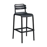 Silla plastica moderna para bar 52x51x105 cm negro