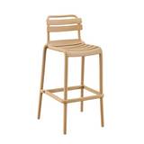 Silla plastica moderna para bar 52x51x105 cm beige