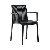Silla plastica con brazos moderna 53x55.2x82 cm negro