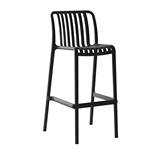 Silla plastica moderna para bar 47x38x102 cm negro