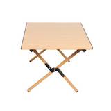 Mesa plegable rectangular de hierro 118x60x42 cm café