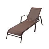 Silla chaise lounge aluminio 66.5x193.5x96 cm café