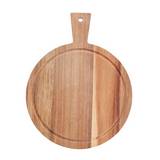 Tabla para picar redonda de madera 32x25x1.5 cm