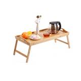 Azafate desayunador plegable de bambú 50x30x21 cm