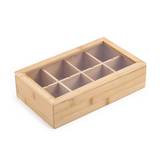 Caja organizadora para té de bambú 28.7x17x7.8 cm