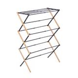 Tendedero para ropa expandible de hierro/bambú 74 x 36 x 107 cm