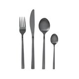 Set de cubiertos de acero inoxidable negro matte16 piezas