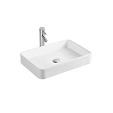 Lavamanos de sobreponer rectangular blanco 60x34.5x1.10cm