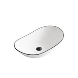 Lavamanos de sobreponer blanco con borde negro 56x40x15.5cm