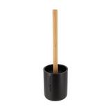 Cepillo para baño de poliresina con mango de bambú negro