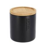 Caja para algodón con tapa de bambú poliresina negro