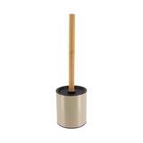 Cepillo para baño metálico con mango de bambú topo