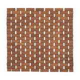Alfombra para baño tipo enrejado de bambú 45x45 cm marrón