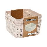 Canastas plasticas 12x12x6 cm beige 2 piezas