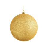 Bola navideña con glitter color dorado de 15 cm