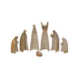 Nacimiento navideño color beige y dorado - set de 7 unidades