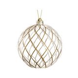 Bola navideña transparente y dorado de 15 cm