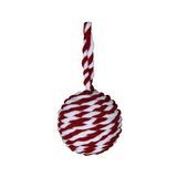 Bola navideña color rojo y blanco de 10 cm
