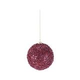 Bola navideña con cristales color rojo de 10 cm