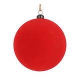 Bola navideña de terciopelo color rojo de 10 cm