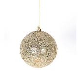 Bola navideña con lentejuelas champagne de 10 cm