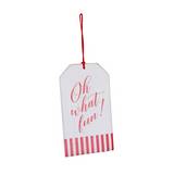 Adorno navideño para colgar oh what fun rojo/blanco 20 cm jbxmas
