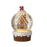 Adorno navideño bola de nieve casa de jengibre 17.7 cm jbxmas