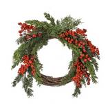 Corona navideña con ramas y bayas 40.6 cm ccxmas