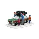 Figura para villa navideña transporte del árbol de navidad