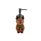 Dispensador de jabon liquido navideño reno 18 cm cafe