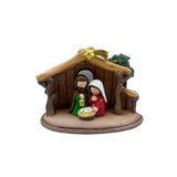 Nacimiento navideño sagrada familia de resina 11.7x8.3 cm multicolor ccxmas