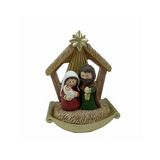 Nacimiento navideño sagrada familia de resina 9.8x7.2 cm multicolor ccxmas