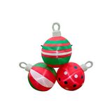 Inflable en forma de bolas navideñas 150 cm rojo/verde/blanco