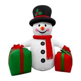 Inflable navideño de muñeco de nieve con regalos de 182 cm