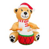 Inflable navideño de oso con tambor de 180 cm