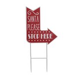 Estaca navideña metalica flecha santa stop ccxmas