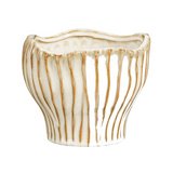 Maceta decorativa de cemento 15.5 cm blanco