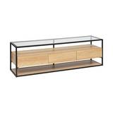 Mueble para tv de madera 160x50 cm aldea beige 3 cajones