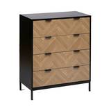 Mueble organizador de acero/madera 80x40x95 cm chevrons negro