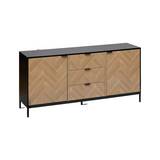 Bufetera de acero/madera 160x40x75 cm chevrons negro