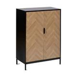 Mueble organizador de acero/madera 80x40x110 cm chevrons negro