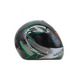 Casco de moto negro/verde talla l