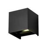 Lampara de pared cuadrada negra luz led 12w