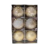 Bola navideña 8 cm dorado wwxmas surtido 6 piezas