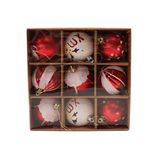 Bolas navideñas rojo/blanco jbxmas 9 piezas