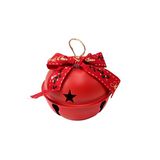 Bola navideña cascabel con chonga 7x8 cm rojo ccxmas