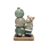 Adorno navideño oso con bolas navideñas 20.4 cm verde