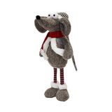 Figura navideña raton con chaleco 78 cm gris ccxmas